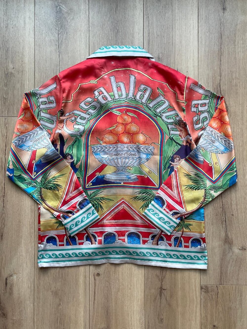 Casablanca Men Silk Blend Printed Long Sleeve Shirt Multicolor Resort Luxury XXL